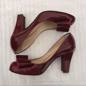 Joan & David red leather pumps